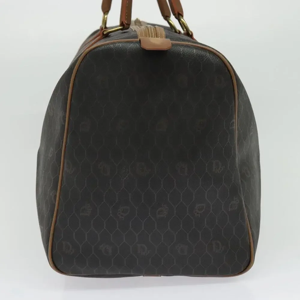 DIOR Honeycomb Canvas Boston Bag Pvc Black Gold